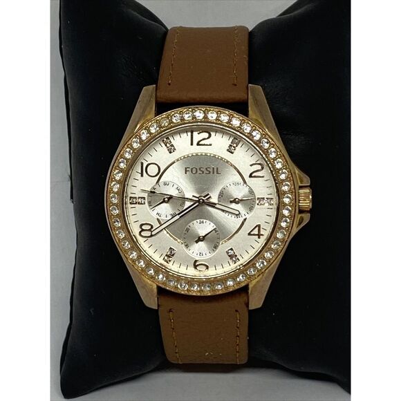 Fossil ES3466 Women's Brown Leather Analog Dial Quartz Genuine Watch HK1023 - Picture 3 of 12